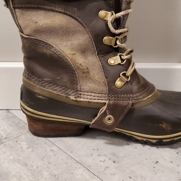 Sorel ❄️ 🍃🍂 conquest Carly brown knee high 👢 boots; suede and leather - sz 8 - Picture 11 of 16